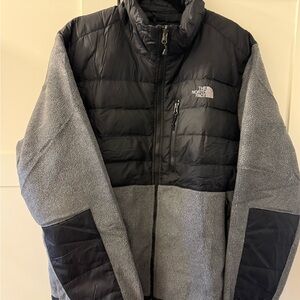 The North Face Men's L 550 Down Denali Fleece Jacket Black and Gray